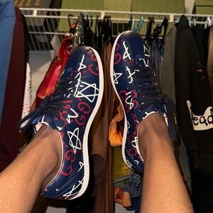 Gucci Men's Blue and Red Sneakers